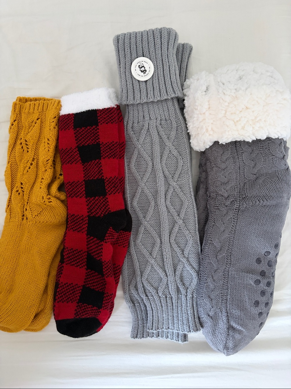 Cozy Women's Cable Knit Gray Boot Socks - Plush Lined Comfort